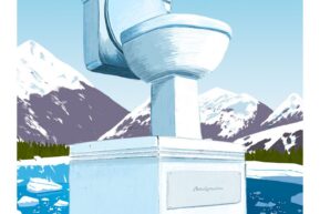 WTD2025. Poster. Flush toilet glacier